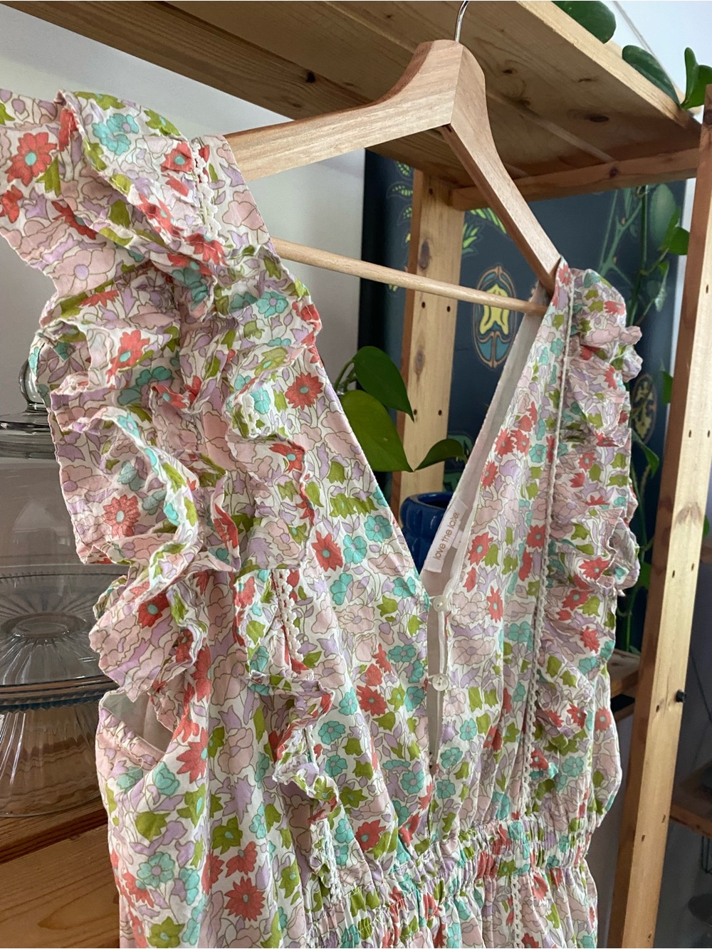 Love The Label Floral Tiered Mini Ruffle Dress Large - Picture 9 of 16